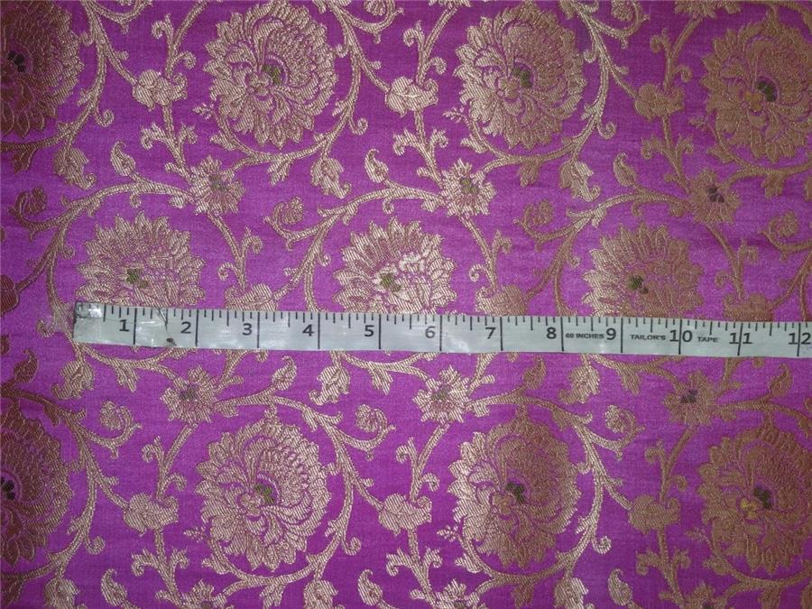 Heavy Silk Brocade Fabric Hot Pink X Metallic Gold Color 36" wide BRO511[4]