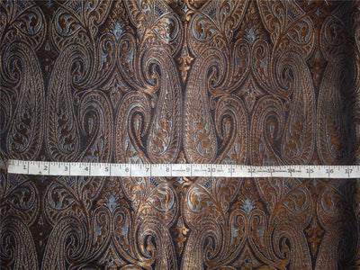 Heavy Silk Brocade Fabric Black, Blue X Copper Color 36" WIDE BRO511[1]