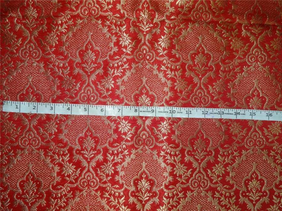 Heavy Silk Brocade Fabric Blood Red X Metallic Gold Color 36" wide BRO512[2]