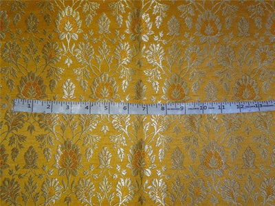 Heavy Silk Brocade Fabric Mustard X Metallic Gold Color 36" wide BRO515[2]