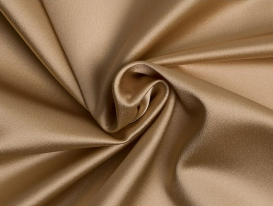 Sand Brown Gold viscose modal satin weave fabric ~ 44&quot; wide.(89)[1722]