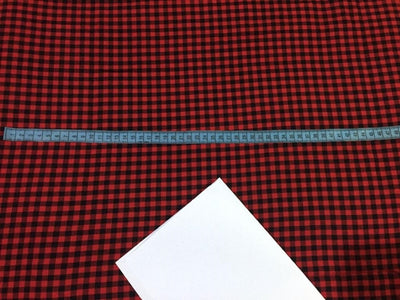 COTTON RAYON BLACK WITH RED PLAIDS 58&quot; wide