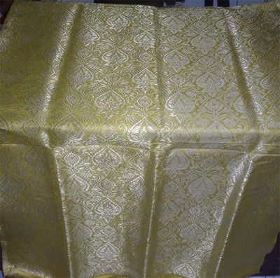 Heavy Silk Brocade Fabric Yellow x Metallic Gold Color 36" wide BRO510[2]