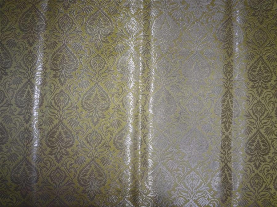 Heavy Silk Brocade Fabric Yellow x Metallic Gold Color 36" wide BRO510[2]