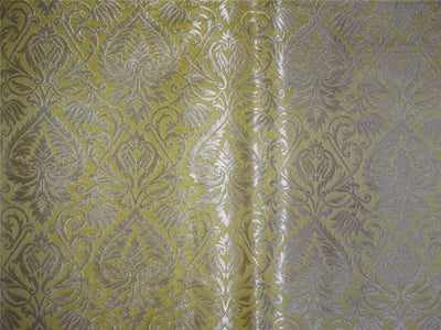 Heavy Silk Brocade Fabric Yellow x Metallic Gold Color 36" wide BRO510[2]