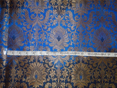 Heavy Silk Brocade Fabric Shaded Blue x Metallic Gold Color 44" WIDE BRO517[1]