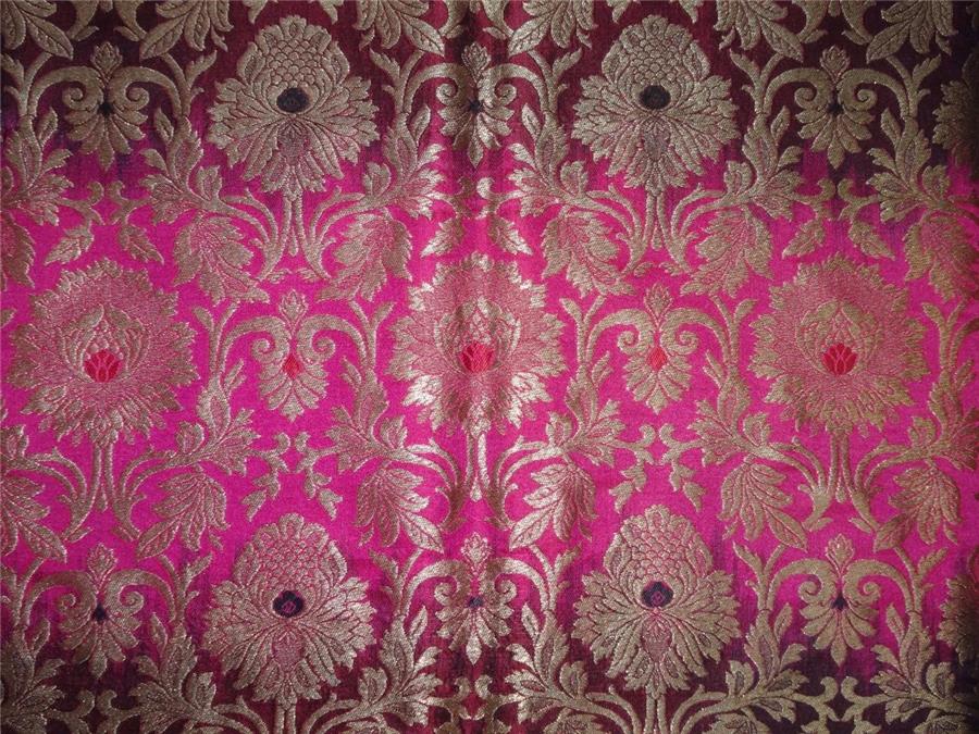 Heavy Silk Brocade Fabric Shaded Pink x Metallic Gold Color 36" WIDE BRO517[2]