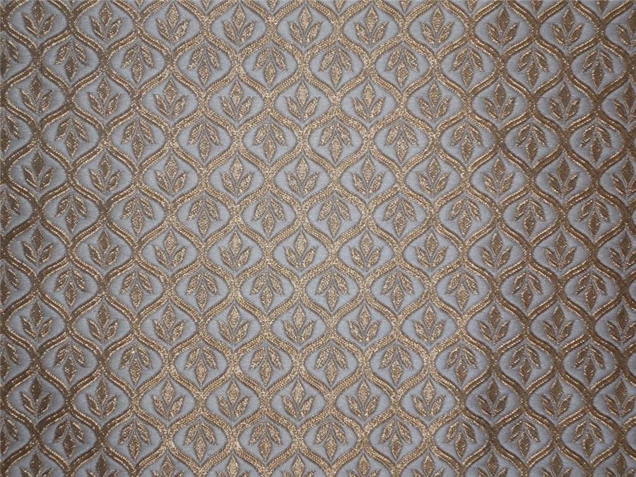 Brocade Fabric White x Gold Color 48" WIDE BRO524[3]