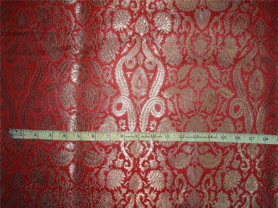 Heavy Silk Brocade Fabric Red x Metallic Gold Color 36" WIDE BRO516[1]