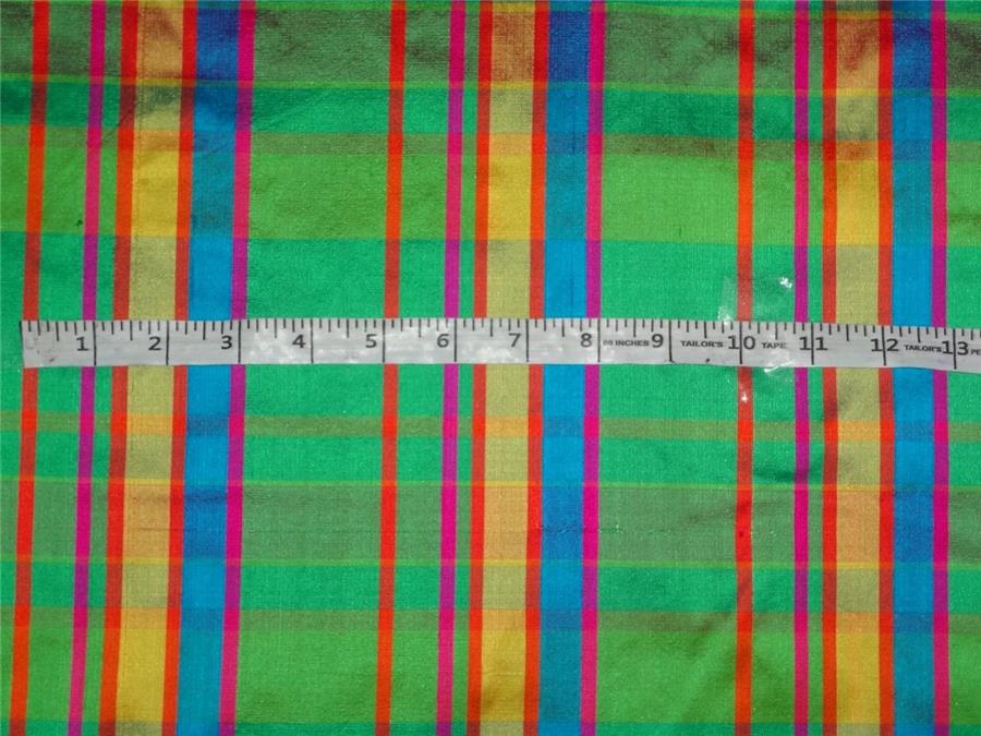 100% Silk Dupion Multi Color Plaids Fabric 54" wide DUP#C18