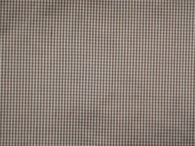 100% Pure Silk Dupioni Fabric Khaki Green x Cream Small Checks 54" wide DUP#C87