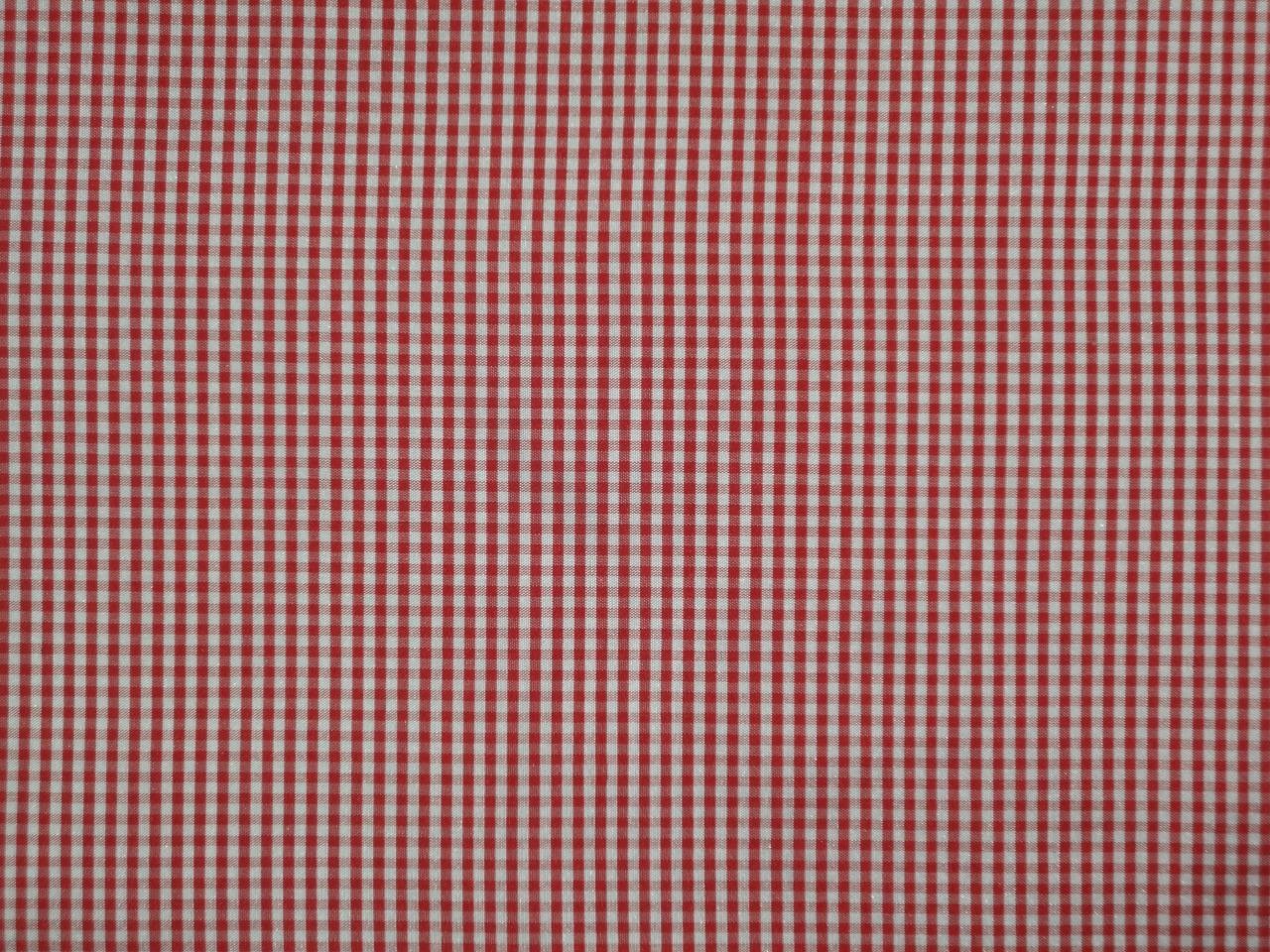 100% Pure Silk Dupioni Fabric Red and white tiny plaids 54" Wide DUP#C90[1]