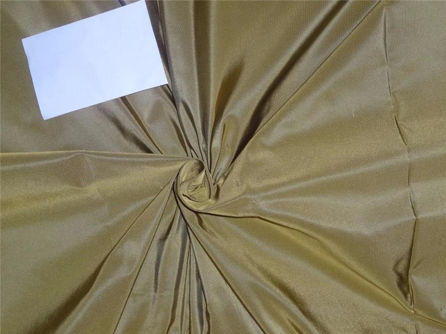 100%Pure Silk Taffeta Fabric Mustard x Dusty Green 60&quot; 2.80 Cut Length