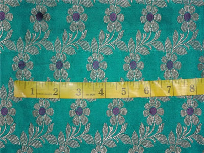 Silk Brocade Fabric Green, Purple x Metallic Gold COLOR 44" WIDE BRO530[5]