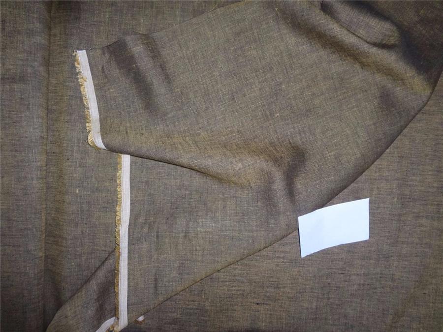 Two Tone Linen 25% COTTON,75% LINEN fabric Gold x Black Color 58" wide B2#79[4]