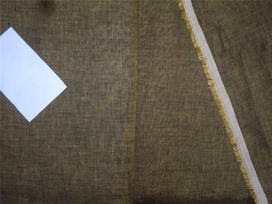 Two Tone Linen 25% COTTON,75% LINEN fabric Gold x Black Color 58" wide B2#79[4]