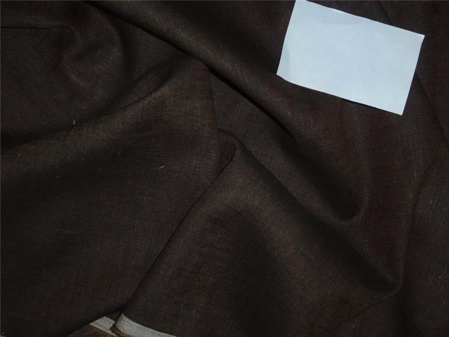 Two Tone Linen 25% COTTON, 75% LINEN fabric Brown x Black Color 58" wide B2#79[2]