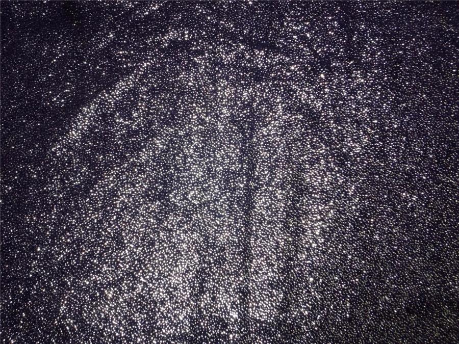 Deep Purple color micro Velvet fabric with silver foil [7635]