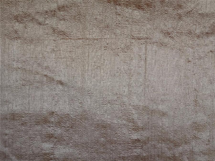 100% PURE SILK DUPIONI FABRIC WITH SLUBS golden brown colour 54" wide MM75[3]