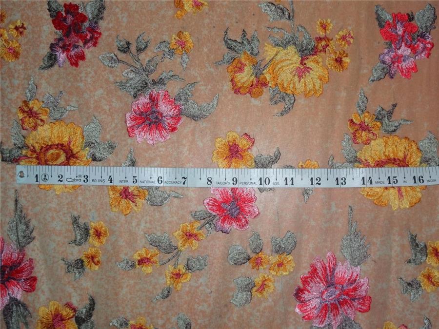 NET fabric with floral embroidery 44''wide