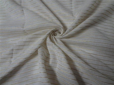 100% Linen White and Gold stripe Fabric 58" wide [7774]
