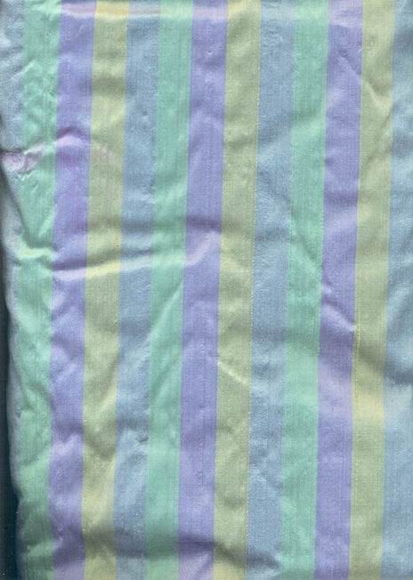 SILK DUPIONI green / lime/lavender stripes 54" wide DUP#S18[3]