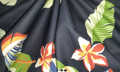 100% Cotton Poplin Print 58" wide available in two prints [ white floral jungle and black florall] [12804/05]
