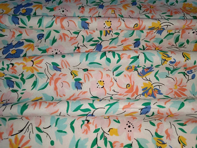 100% Rayon Digital Print fabric 58" wide  available in four different colors and designs