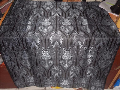 Kinkhwab brocade black and blueish silver color 36" wide BRO536[2]