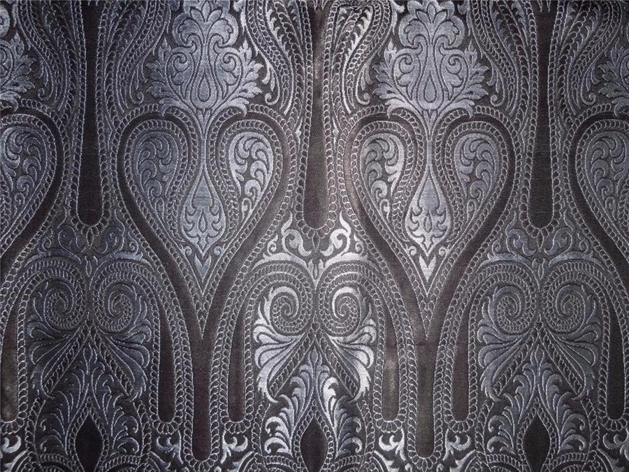 Kinkhwab brocade black and blueish silver color 36" wide BRO536[2]