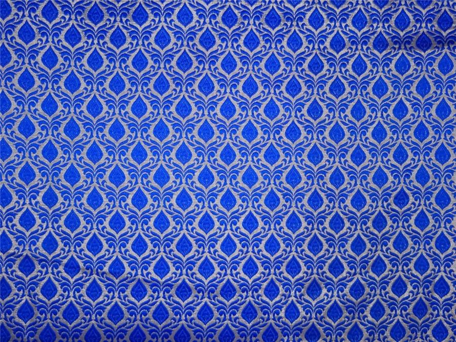Silk Brocade Fabric royal blue X silver Color 44" wide BRO540[1]