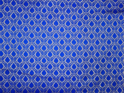 Silk Brocade Fabric royal blue X silver Color 44" wide BRO540[1]