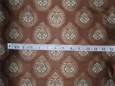 Silk Brocade fabric metalic gold and golden brown Color 50" wide BRO541[1]