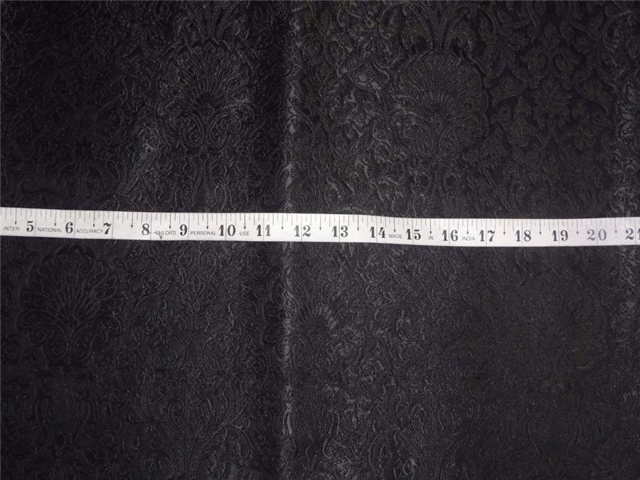 heavy silk brocade fabric jet black color 36" wide BRO542[2]