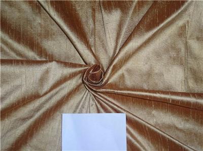 100% Pure Silk Dupioni Fabric Gold x Brown Shot Iridescent colour 54" wide with Slubs MM71[2]