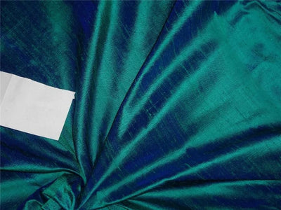 100% pure silk dupioni fabric green x purple colour 54" wide with slubs MM75[5]
