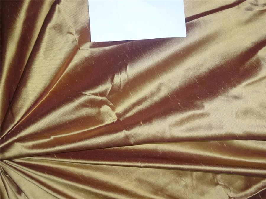 100% Pure Silk Dupioni Fabric Gold x Copper 54" wide DUP97[2]