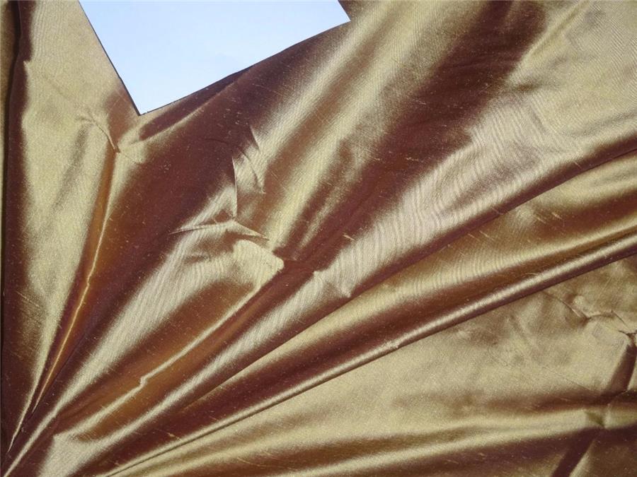 100% Pure Silk Dupioni Fabric Gold x Copper 54" wide DUP97[2]