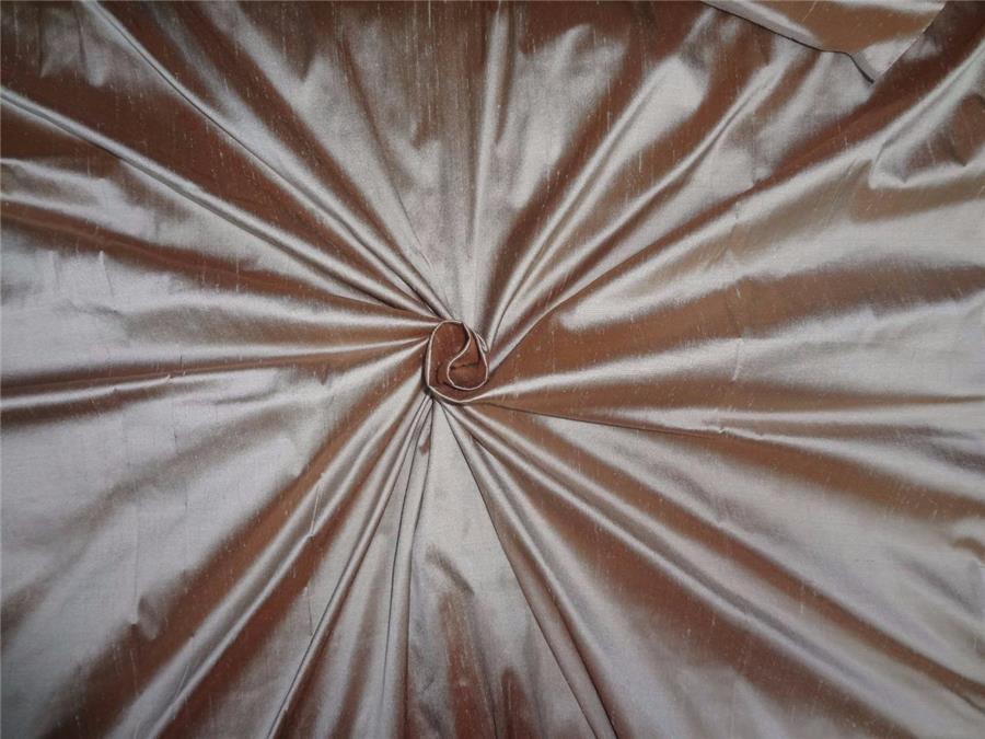 100% Pure Silk Dupioni Cream x Brown [beige] 54" wide DUP265[2]