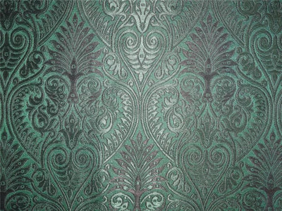 Heavy silk brocade emerald green x black COLOR 44" WIDE BRO529[3]