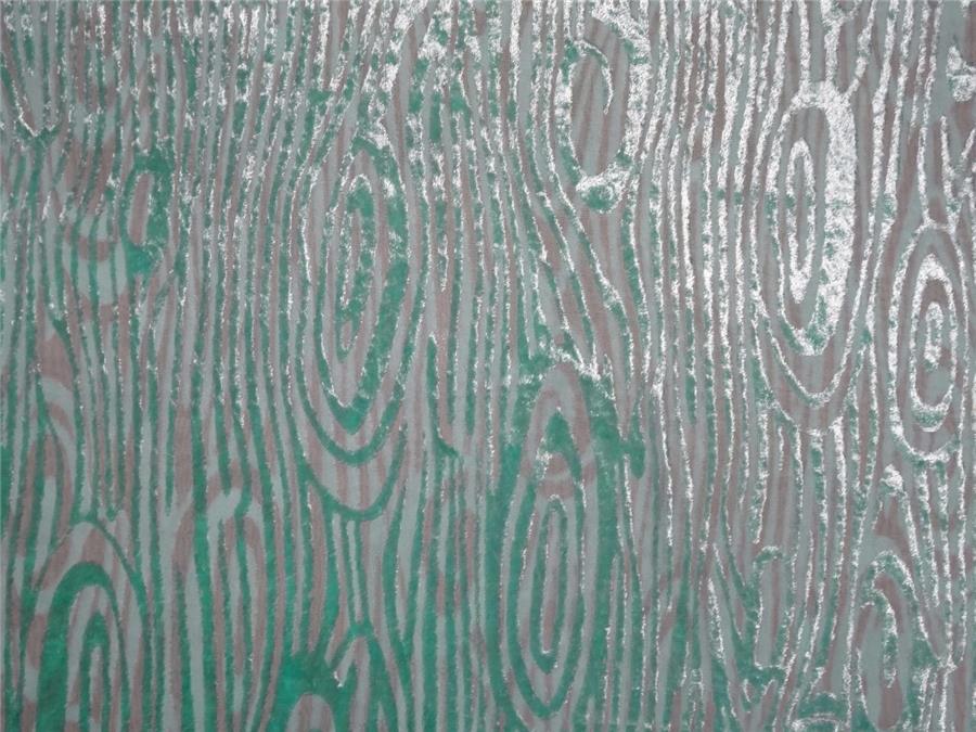 Mint Green Devore Polyester Viscose Burnout Velvet fabric 44" wide [8066]