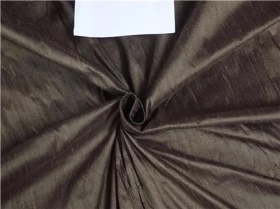100% Pure Silk Dupioni Fabric Bark Brown Color 54" wide with Slubs MM71[3]
