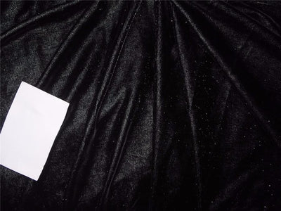 shimmer velvet black color fabric [8078]