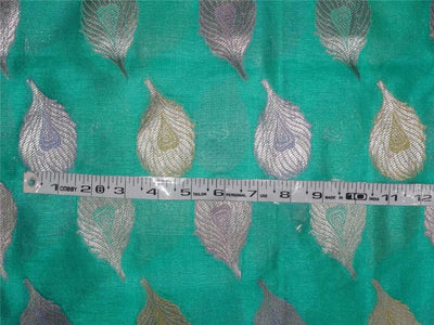 Brocade Fabric green 44" WIDE single length 4.35 yards