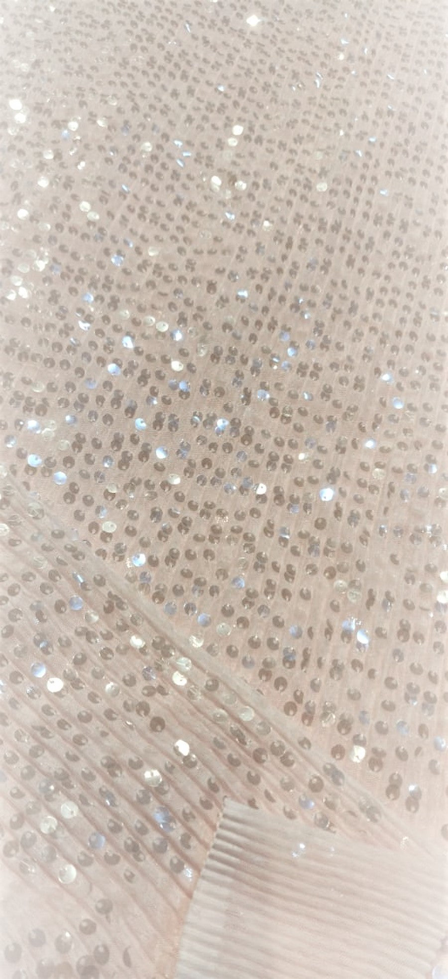 Beautiful Heavy Sequins Fabric By Yard 58&quot; Wide IVORY WHITE FF36[1]
