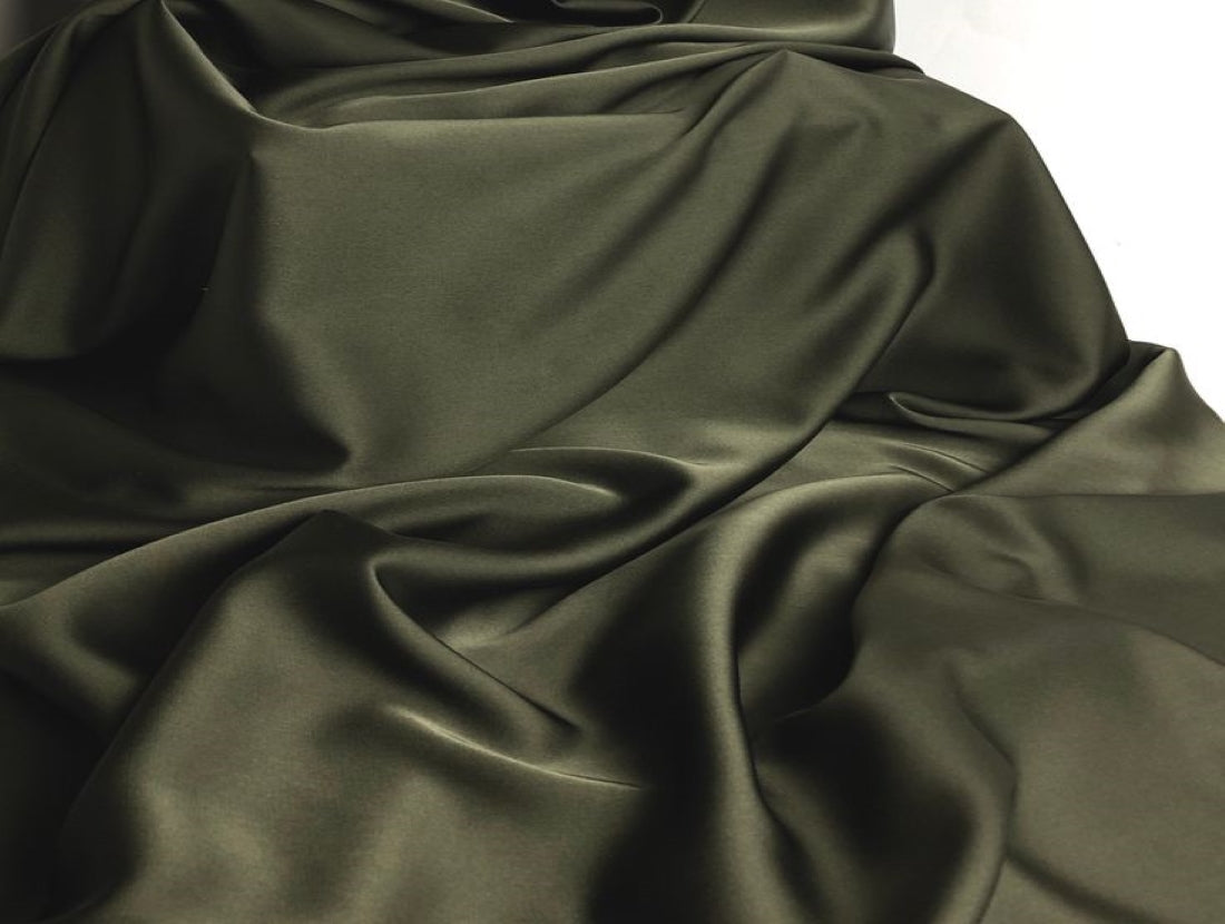 Seaweed Green viscose modal satin weave fabric ~ 44&quot; wide.(97)[11333]