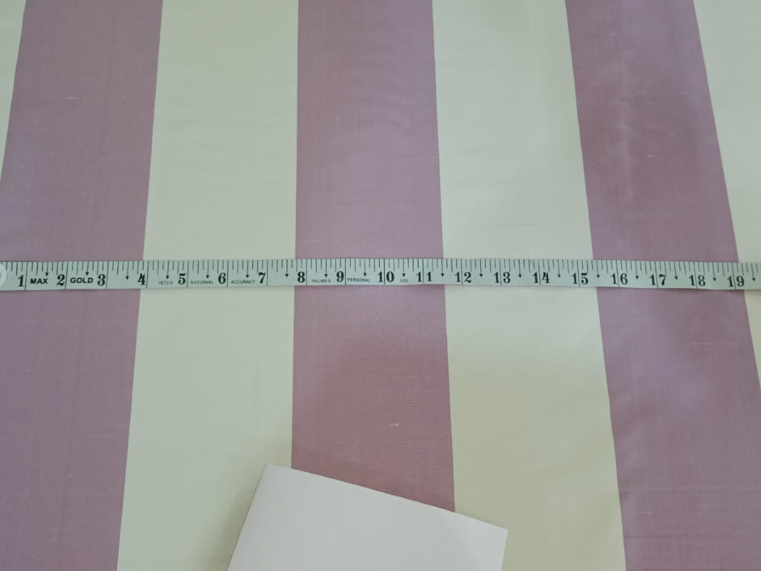 100% Silk Dupion lavender and ivory stripes 44" wide DUPSROLL [5]