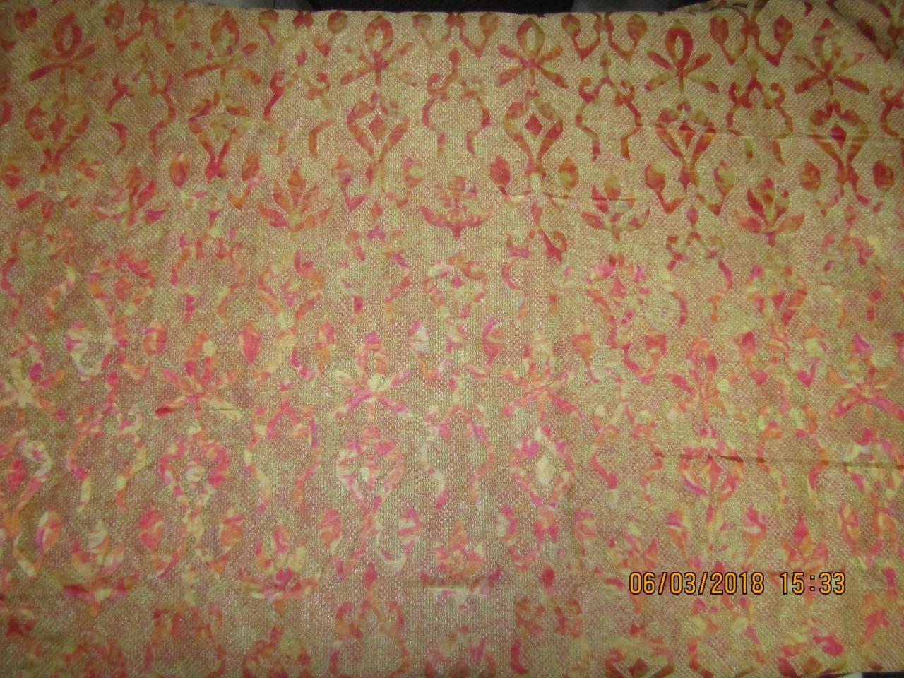 Heavy Silk shaded brocade pink x metallic gold 36&quot;