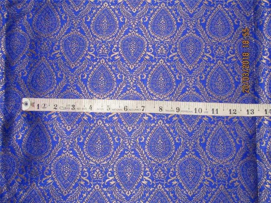 Reversible Brocade fabric royal blue x gold Color 60&quot;