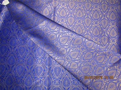 Reversible Brocade fabric royal blue x gold Color 60&quot;